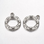CCB Plastic Pendants, Ring, Platinum, 24x20x4mm, Hole: 2mm(CCB-G003-06P)