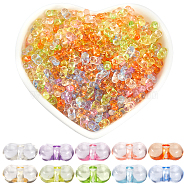 2000Pcs 10 Colors Transparent Acrylic Beads, Peanut, Mixed Color, 4x6.5x3mm, Hole: 1.2mm, 200pcs/color(TACR-SP0001-12)