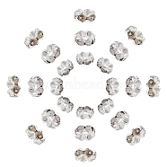 SUNNYCLUE 150Pcs 3 Style Brass Rhinestone Spacer Beads, Grade A, Wavy Edge, Silver Color Plated, Rondelle, Crystal, 50pcs/style(RB-SC0001-06)