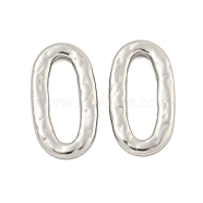 Non-Tarnish 304 Stainless Steel Linking Rings, Textured Oval, Stainless Steel Color, 26x14x3mm, Inner Diameter: 19x6mm(STAS-A095-02P)