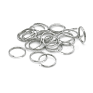 304 Stainless Steel Split Rings, Double Loops Jump Rings, Stainless Steel Color, 7x1.5mm, Inner Diameter: 5.5mm, Single Wire: 0.7mm thick(STAS-S105-JA619-7)