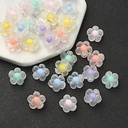 30Pcs 6 Colors Transparent Acrylic Beads, Frosted, Bead in Bead, Flower, Mixed Color, 12x12.5x6mm, Hole: 2.5mm, 5pcs/color(TACR-YW0001-96)