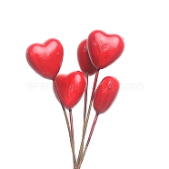 5Pcs Mini Heart Shaped Balloon, Foam Miniature Ornaments, Micro Landscape Home Dollhouse Accessories, Pretending Prop Decorations, Red, 90x20mm, 5pcs/set(PW-WGA6F1D-01)