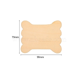 Plywood Thread Winding Boards, for Embroidery Cross-Stitch Sewing Craft, 98x79mm(PW-WG90511-03)