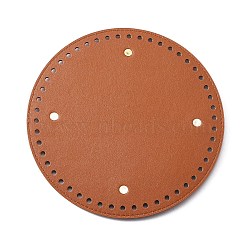 PU Leather Knitting Crochet Bags Nail Bottom Shaper Pad, with Alloy Nail, for Bag Bottom Accessories, Round Pattern, 19x0.8cm, Hole: 5mm(FIND-WH0114-84C-01)