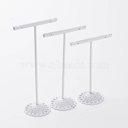 3 Pcs T Bar Iron Earring Displays Sets, Jewelry Display Rack, Jewelry Tree Stand, White, 90x60x35mm, 110x60x35mm, 125x60x35mm, 3pcs/set(EDIS-P001-01A)