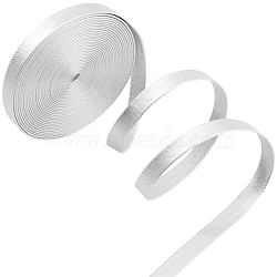 PU Leather Ribbons, for Bags, Jewelry Making, DIY Crafting, Silver, 3/8 inch(10mm), about 5.47 Yards(5m)/Bundle(DIY-WH20011-93C-01)