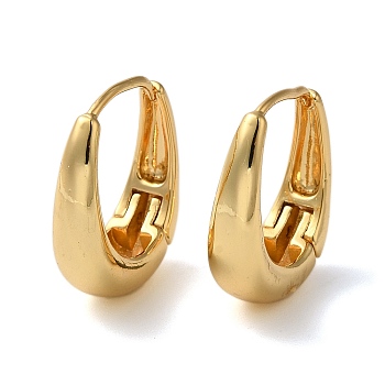 Rack Plating Brass Hoop Earrings for Women, Lead Free & Cadmium Free, Long-Lasting Plated, Real 18K Gold Plated, 19x6mm