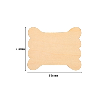 Plywood Thread Winding Boards, for Embroidery Cross-Stitch Sewing Craft, 98x79mm