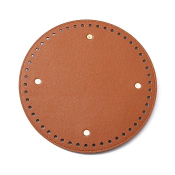 PU Leather Knitting Crochet Bags Nail Bottom Shaper Pad, with Alloy Nail, for Bag Bottom Accessories, Round Pattern, 19x0.8cm, Hole: 5mm