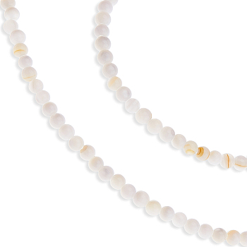 Natural Shell Beads Strands, Freshwater Shell Beads, Round, Seashell Color, 2.5mm, Hole: 0.4mm, about 167pcs/strand, 15.04inch(38.2cm), 2 strands/set