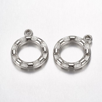 CCB Plastic Pendants, Ring, Platinum, 24x20x4mm, Hole: 2mm
