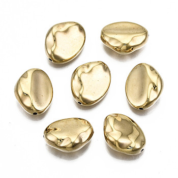 CCB Plastic Beads, Oval, Golden, 16.5x13x6mm, Hole: 1.2mm, about 610pcs/500g