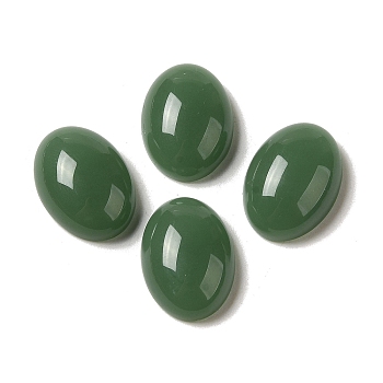 Glass Cabochons, Imitation Gemstone, Oval, Sea Green, 18x13x6.5mm