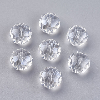 16mm Clear Abacus Electroplate Glass Beads