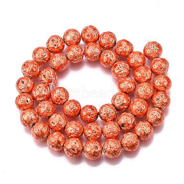 Electroplated Natural Lava Rock Beads Strands(G-T098-01C-07)-2
