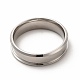 201 Stainless Steel Grooved Finger Ring Settings(STAS-P323-03P)-2