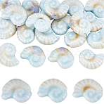 2 Sets Handmade Porcelain Beads for DIY Bracelet Accessories, Conch Shape, Jingdezhen Kiln Ceramic Beads, Light Sky Blue, 21x9mm, 10Pcs/set(PORC-SP0001-27)