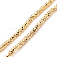 Synthetic Non-magnetic Hematite Beads Strands, Rondelle, Faceted, Light Gold Plated, 4x2mm, Hole: 0.9mm, about 149pcs/strand, 15.75''(40cm)(G-E602-06)