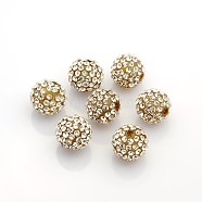 Resin Rhinestone Beads, Grade A, Round, Crystal, 12mm, Hole: 2mm(RB-A025-12mm-A37)