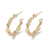 Brass Stud Earrings, Rings, Real 18K Gold Plated, 29x5mm(KK-L208-79G)