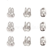 304 Stainless Steel Bead Tips, Calotte Ends, Clamshell Knot Cover, Stainless Steel Color, 4x2mm, Hole: 1mm(X-STAS-R063-19)