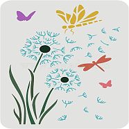 Large Plastic Reusable Drawing Painting Stencils Templates, for Painting on Scrapbook Fabric Tiles Floor Furniture Wood, Rectangle, Dandelion Pattern, 297x210mm(DIY-WH0202-396)