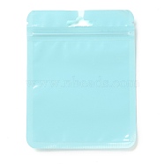 Rectangle Plastic Zip Lock Gift Bags, with Transparence Windows Resealable Bags, Pale Turquoise, 13x10x0.15cm, Unilateral Thickness: 2.5 Mil(0.065mm)(OPP-B006-02D-05)