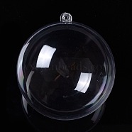 Openable Transparent Plastic Pendants, Fillable Plastic Bauble Christmas Ornament, Round, Clear, 11x9.9cm, Hole: 4mm, Inner Size: 9.8cm(CON-K007-06D)