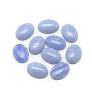 Natural Striped Agate/Banded Agate Cabochons, Dyed, Oval, Medium Purple, 18x13x5mm(G-R415-13x18-16)