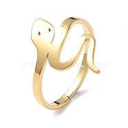 Ion Plating(IP) 304 Stainless Steel Snake Adjustable Ring for Women, Golden, Inner Diameter: 16.8mm(RJEW-I097-06G)