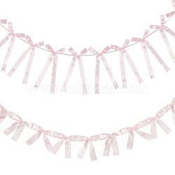 2 Styles Cloth Bowknot Banners, for Party Festivals Home Decorations, Pink, 1480~1780mm(AJEW-SP0002-70B)