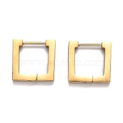 304 Stainless Steel Square Huggie Hoop Earrings, Golden, 14x14.5x3mm, Pin: 1mm(STAS-J033-09B-G)