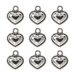 Tibetan Style Alloy Charms, Heart, Cadmium Free & Lead Free, Antique Silver, 13x11.5x5mm, Hole: 2mm(X-TIBE-Q050-163AS-LF)