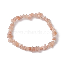 Natural Sunstone Chip Beads Stretch Bracelets for Women, Inner Diameter: 3~3-3/8 inch(7.5~8.5cm)(BJEW-JB10688-02)