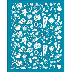 Silk Screen Printing Stencil, for Painting on Wood, DIY Decoration T-Shirt Fabric, Summer Themed Pattern, 100x127mm(DIY-WH0341-127)