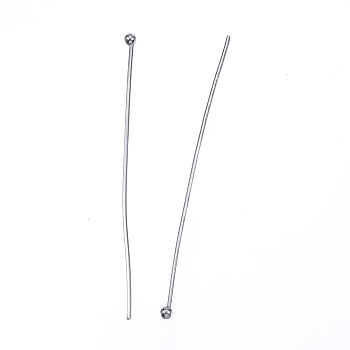 304 Stainless Steel Ball Head Pins, Stainless Steel Color, 50x0.7mm, 21 Gauge, Head: 2mm, about 25pcs/5g