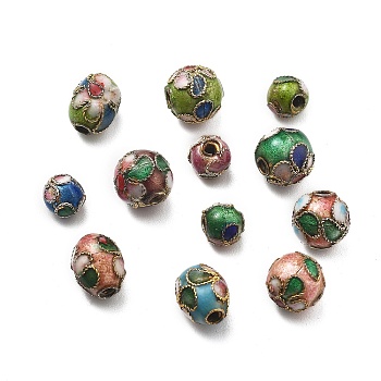 Handmade Cloisonne Beads, Mixed Color, Mixed Shapes, 5~8x5.5~8x5.5~8mm, Hole: 1~1.4mm