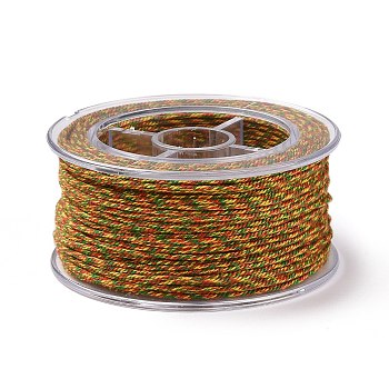 Macrame Cotton Cord, Braided Rope, with Plastic Reel, for Wall Hanging, Crafts, Gift Wrapping, Dark Goldenrod, 1.5mm, about 21.87 Yards(20m)/Roll