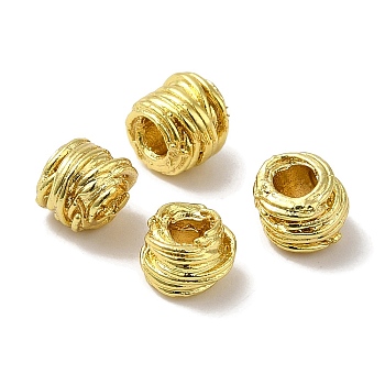 Rack Plating Alloy Beads, Long-Lasting Plated, Column, Real 18K Gold Plated, 5x5mm, Hole: 2.5mm