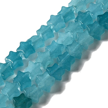 Dyed Natural Amazonite Beads Strands, Star, 6x5.5x2mm, Hole: 0.8mm, about 75pcs/strand, 14.57 inch(37cm)