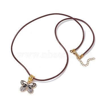 Alloy Enamel Butterfly Pendant Necklaces(NJEW-JN04580-04)-4