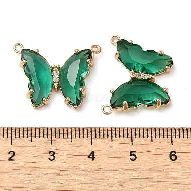 Brass Pave Faceted Glass Connector Charms(FIND-Z020-03T)-3