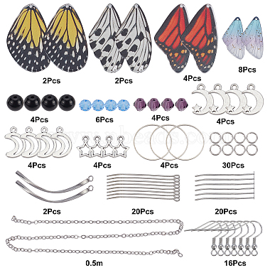 Sunnyclue DIY-Set zur Herstellung von baumelnden Ohrringen mit Schmetterlingsflügeln(DIY-SC0019-73)-2