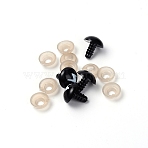 100 Sets Plastic Doll Eyes with Washers, Craft Eyes, for Crochet Toy and Stuffed Animals, Flat Round, Black, Eye: 15.5x14mm, Washer: 11.5x4mm, Hole: 4mm(DIY-PH0028-35)