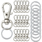 DIY Alloy Swivel Lobster Claw Clasps & Iron Split Key Rings Keychain Finding Kits, Platinum, 21~30.5x11x6mm, Hole: 5x9mm(DIY-YW0010-44P)