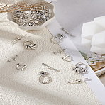 3 Styles Tibetan Style Alloy Toggle Clasps, Lead Free and Cadmium Free, Mixed Shapes, Antique Silver, Leaf: 19x24mm, Bar: 5.5x29.5mm, Hole: 1.6mm(FIND-LP0007-65)