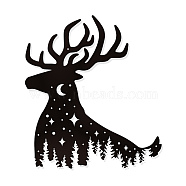 Iron Wall Art Decorations, for Front Porch, Living Room, Kitchen, Matte Style, Reindeer Pattern, 267x300x1mm(HJEW-WH0067-074)