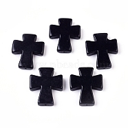 Synthetic Turquoise Beads Strands, Dyed, Cross, Black, 35x30x7mm, Hole: 1mm, about 98pcs/1000g(TURQ-G117-30x35mm-06)