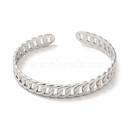 304 Stainless Steel Bangles, Curb Chain Cuff Bangles, Jewelry for Women, Stainless Steel Color, Inner Diameter: 2 inch(5.2cm)(BJEW-L682-005P)